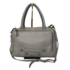 BOTKIER Gray Leather Mercer Satchel Handbag Convertible Shoulder Bag